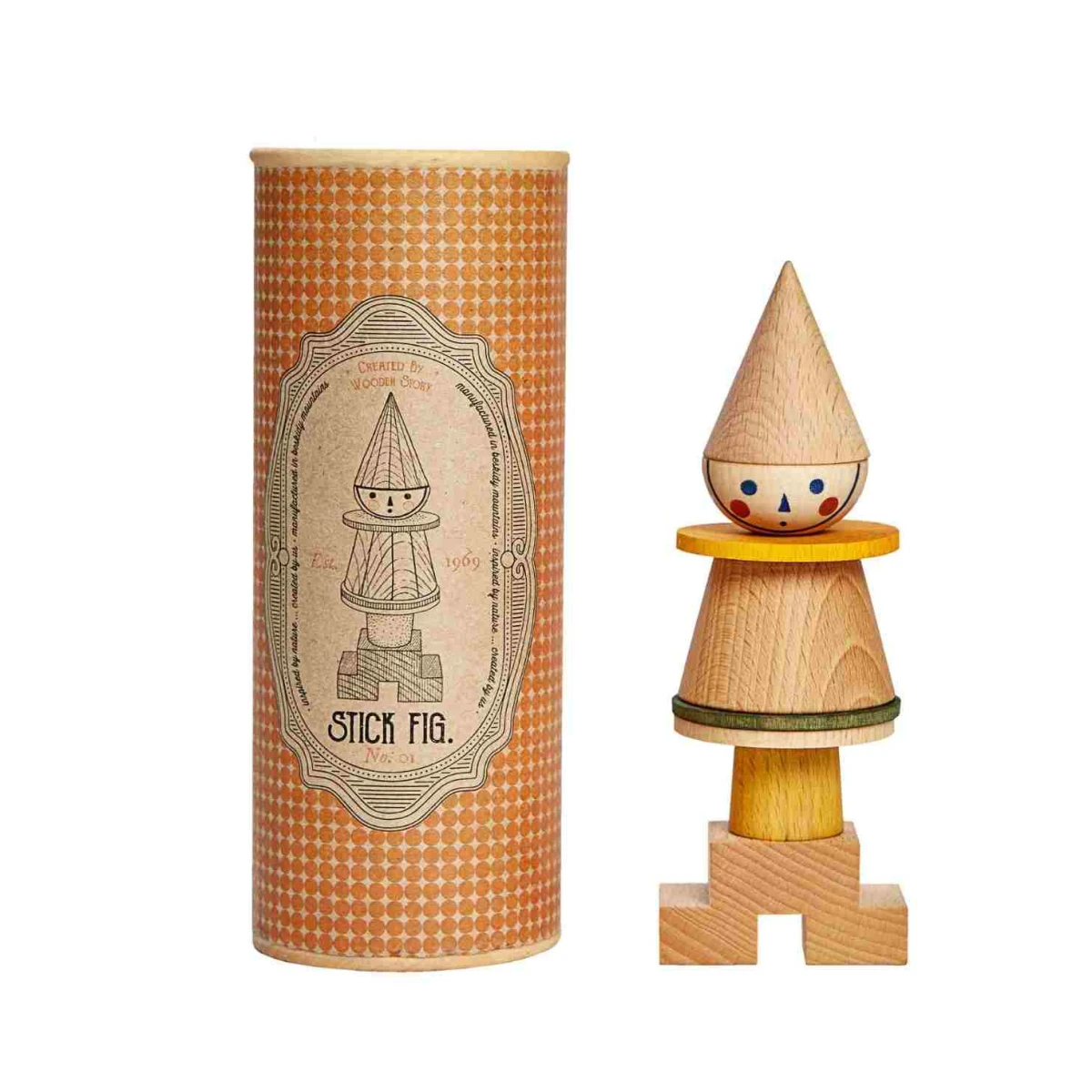 WOODEN STORY Układanka LALA Stick Fig No.01 – Kolorowa | Pan Piksel