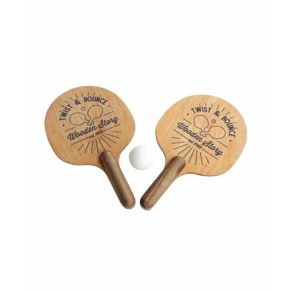 WOODEN STORY Drewniane Paletki do Gry Obróć i Odbij 2 szt. | Pan Piksel