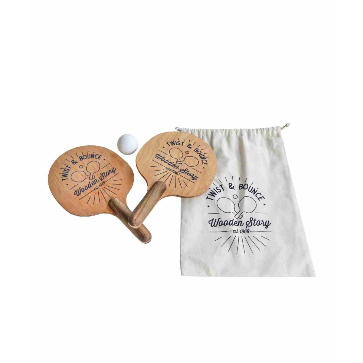 WOODEN STORY Drewniane Paletki do Gry Obróć i Odbij 2 szt. | Pan Piksel