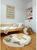 LORENA CANALS Dywan Bawełniany RugCycled Mapa Świata Ø 120 cm | Pan Piksel
