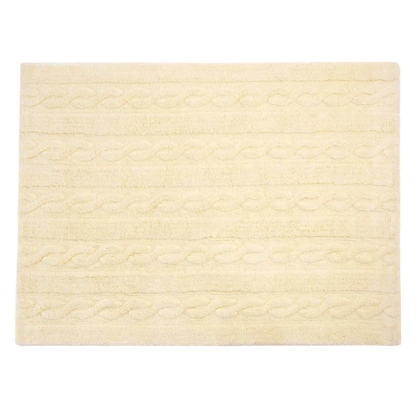 LORENA CANALS Dywan bawełniany Trenzas Soft Vanilla Small 80x120 cm | Pan Piksel