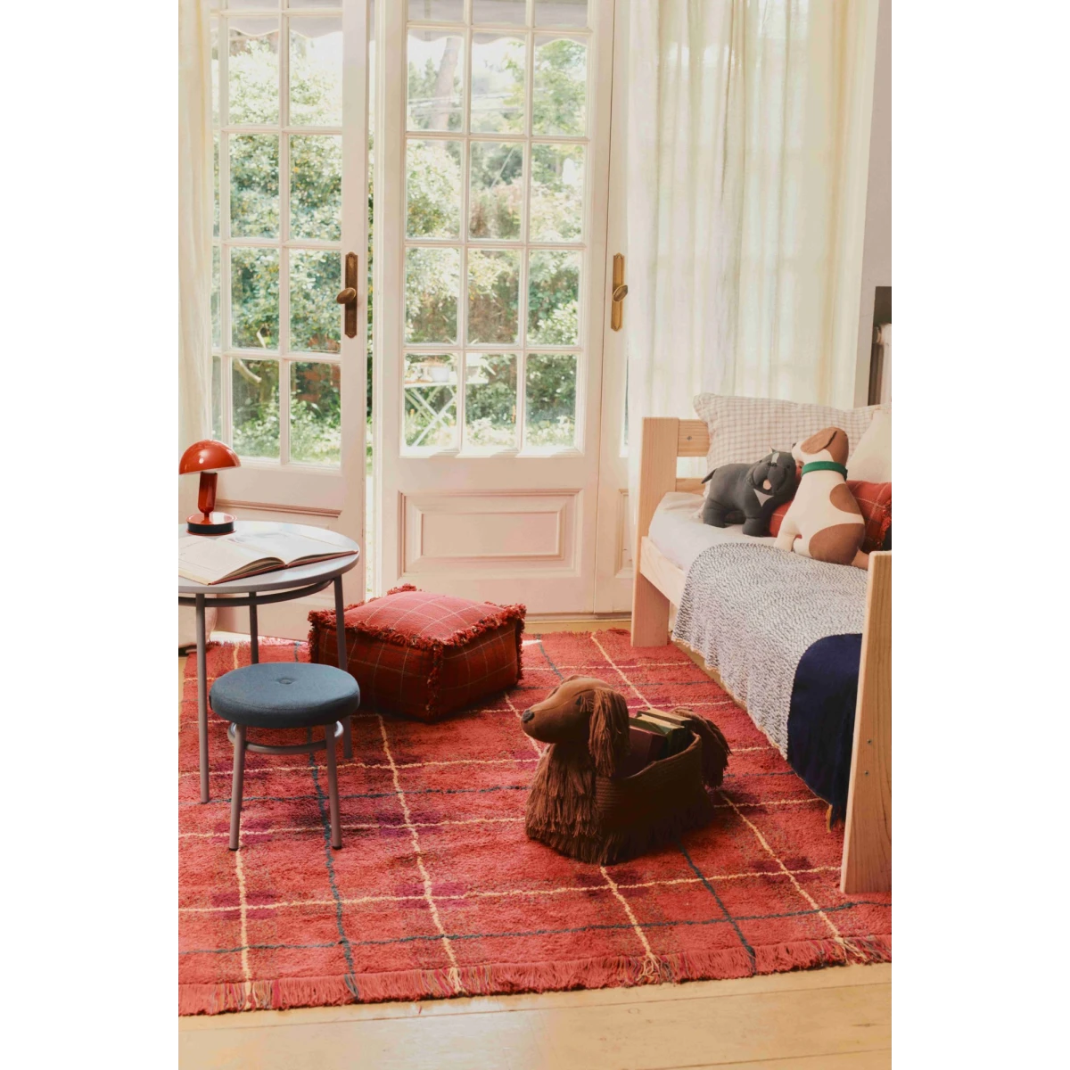 LORENA CANALS Dywan Tartan 90×120 cm – Vintage Red Wouf Wouf | Pan Piksel