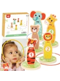 TOOKY TOY Drewniana Gra Zręcznościowa Rzut do Celu Zwierzątka 15 el. | Pan Piksel