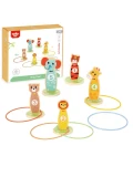 TOOKY TOY Drewniana Gra Zręcznościowa Rzut do Celu Zwierzątka 15 el. | Pan Piksel