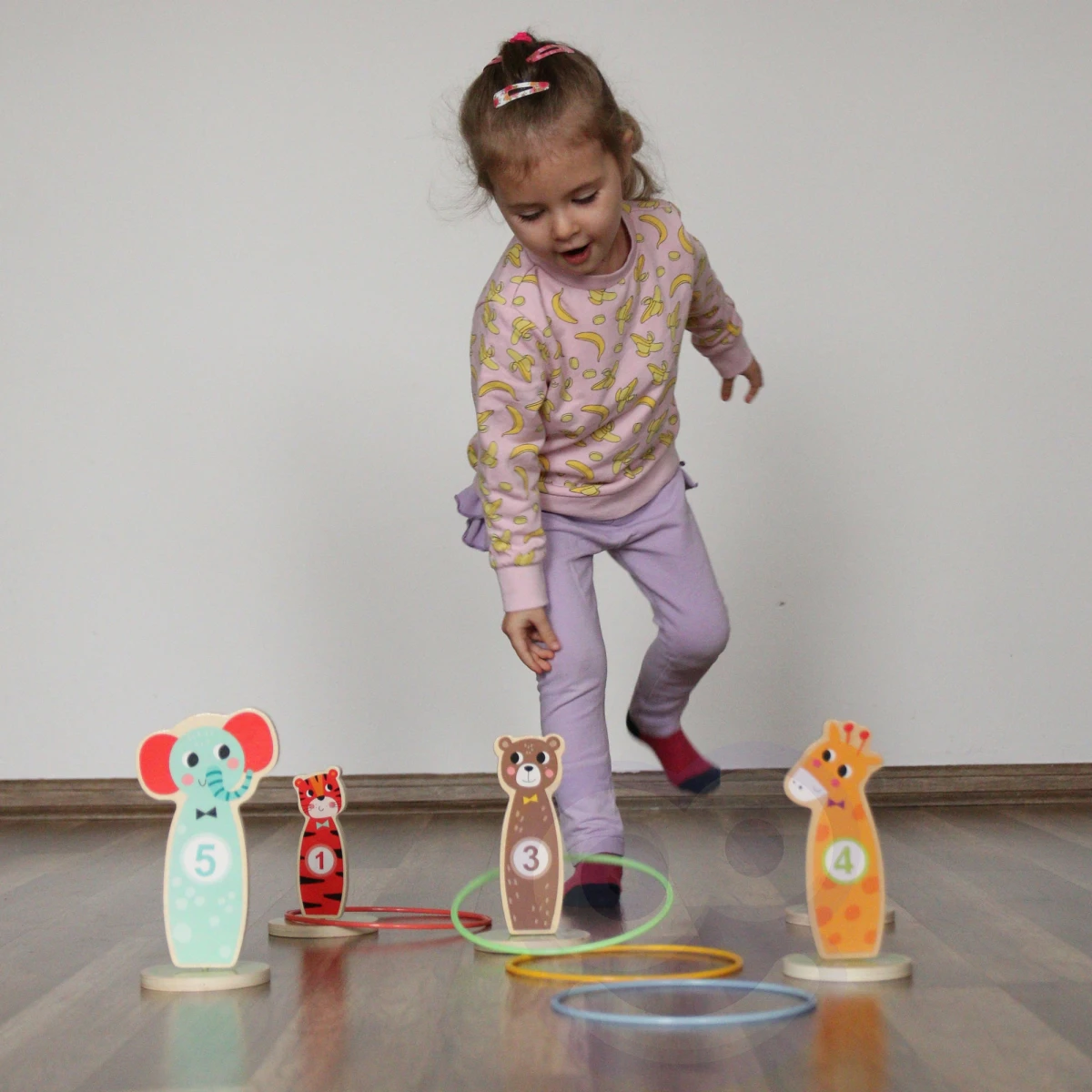 TOOKY TOY Drewniana Gra Zręcznościowa Rzut do Celu Zwierzątka 15 el. | Pan Piksel