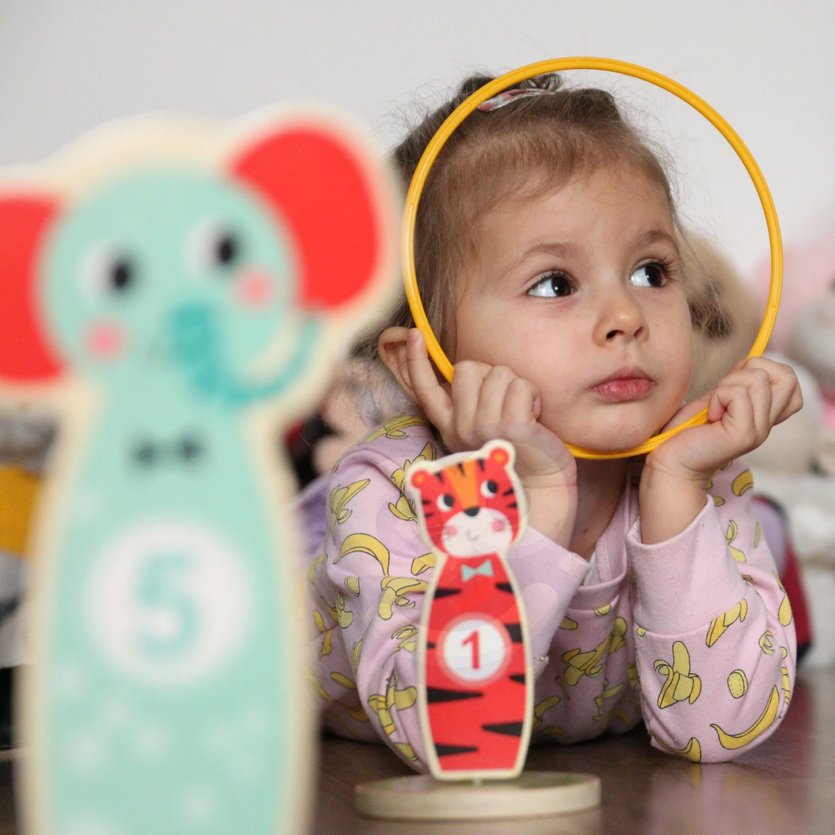 TOOKY TOY Drewniana Gra Zręcznościowa Rzut do Celu Zwierzątka 15 el. | Pan Piksel