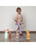 TOOKY TOY Drewniana Gra Zręcznościowa Rzut do Celu Zwierzątka 15 el. | Pan Piksel