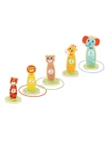 TOOKY TOY Drewniana Gra Zręcznościowa Rzut do Celu Zwierzątka 15 el. | Pan Piksel
