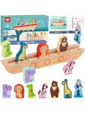 Tooky Toy Drewniana Arka Noego + Książeczka z Zagadkami | Pan Piksel