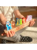 Tooky Toy Drewniana Arka Noego + Książeczka z Zagadkami | Pan Piksel