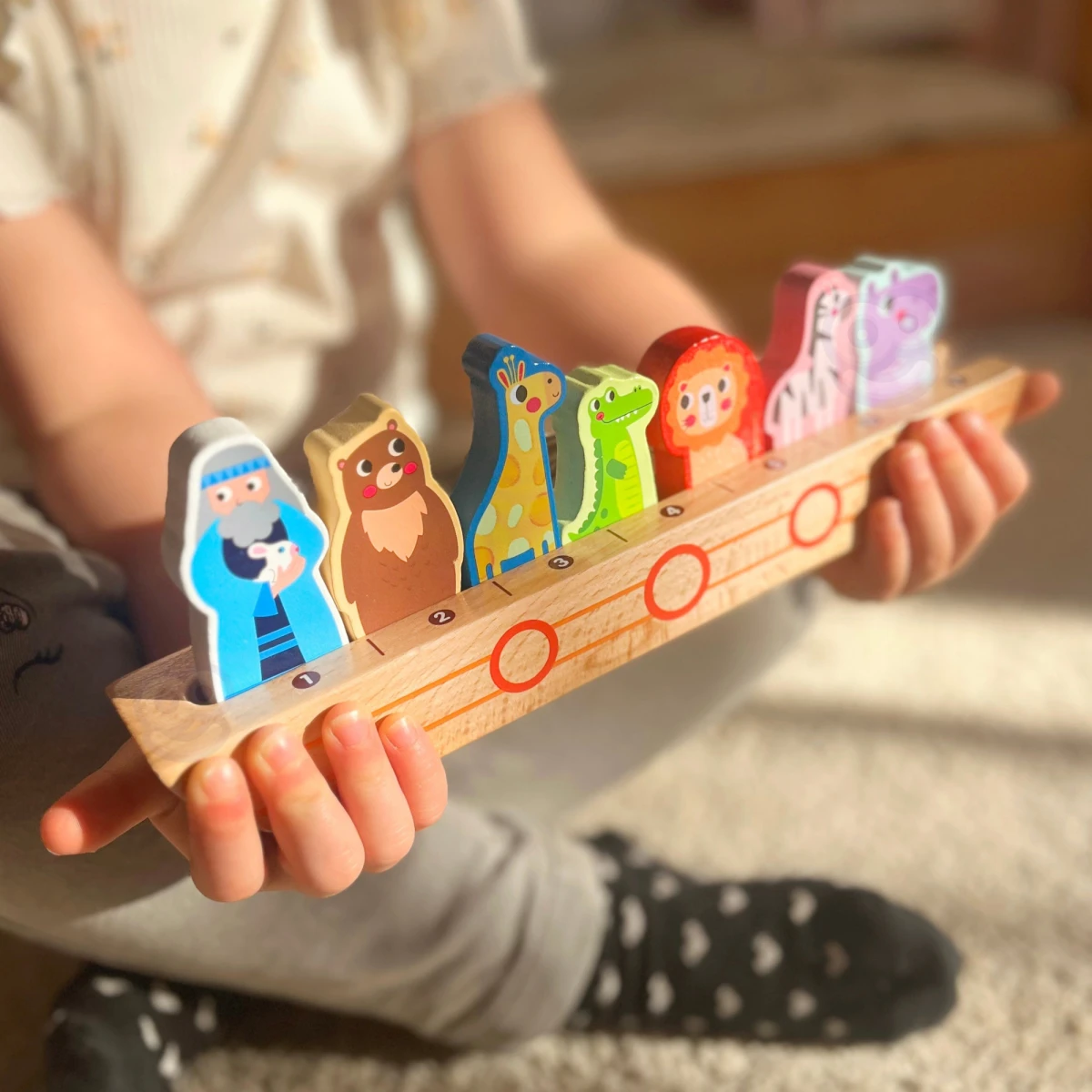 Tooky Toy Drewniana Arka Noego + Książeczka z Zagadkami | Pan Piksel