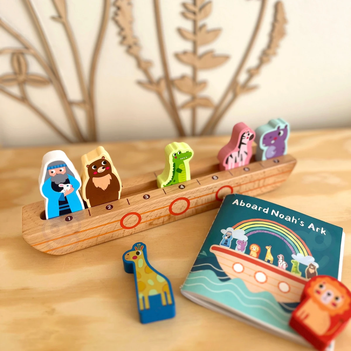 Tooky Toy Drewniana Arka Noego + Książeczka z Zagadkami | Pan Piksel