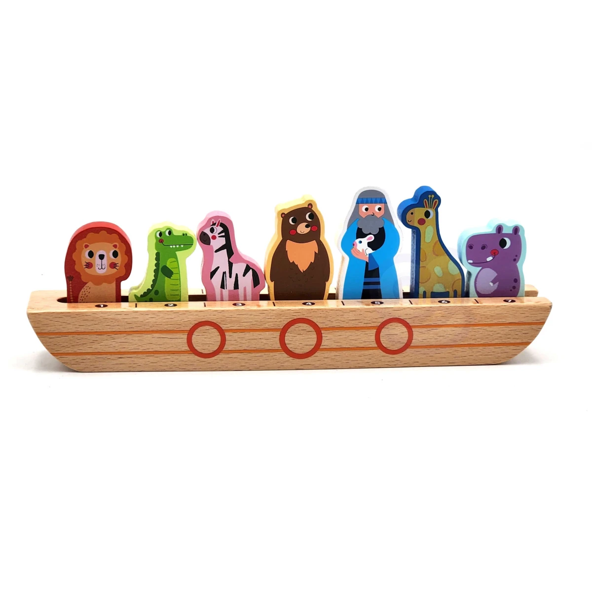 Tooky Toy Drewniana Arka Noego + Książeczka z Zagadkami | Pan Piksel