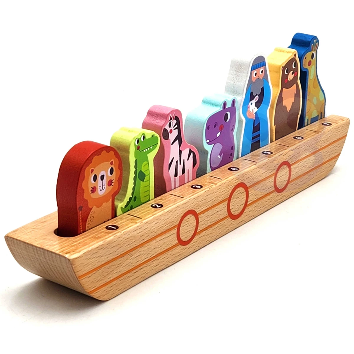 Tooky Toy Drewniana Arka Noego + Książeczka z Zagadkami | Pan Piksel