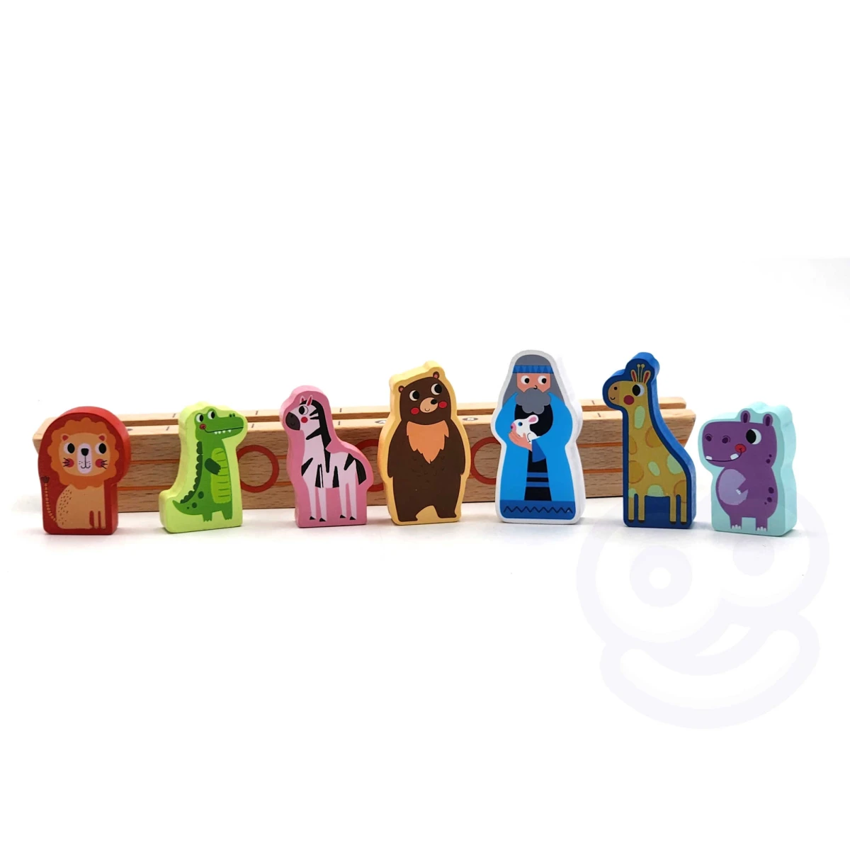 Tooky Toy Drewniana Arka Noego + Książeczka z Zagadkami | Pan Piksel