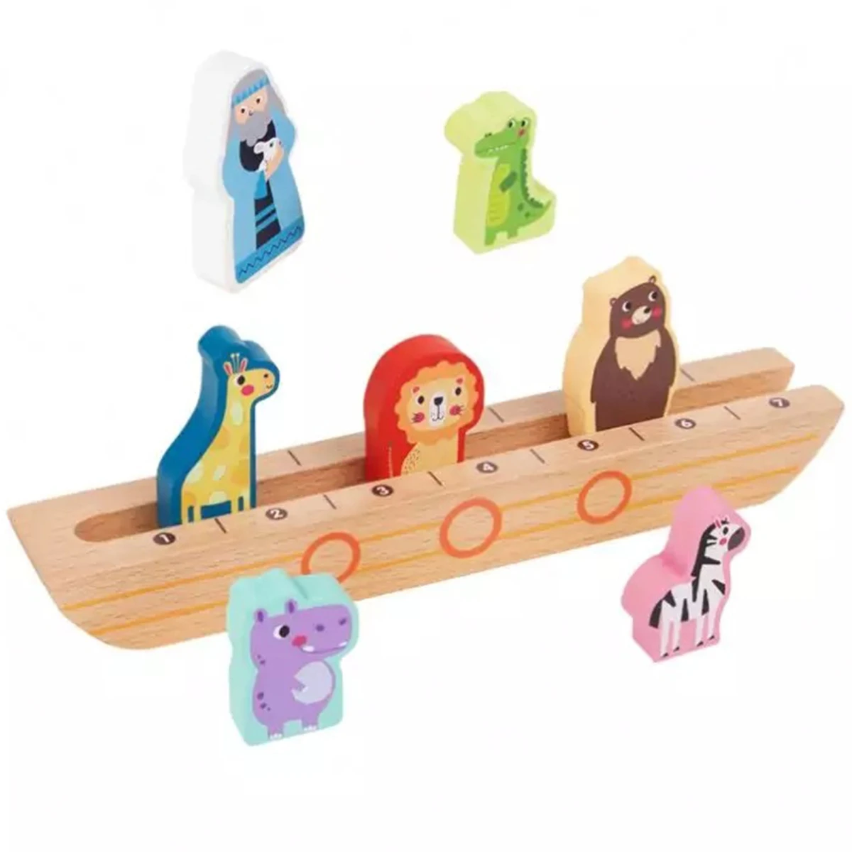 Tooky Toy Drewniana Arka Noego + Książeczka z Zagadkami | Pan Piksel
