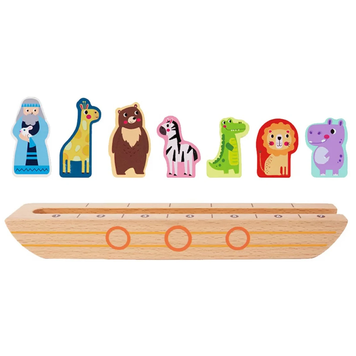 Tooky Toy Drewniana Arka Noego + Książeczka z Zagadkami | Pan Piksel