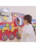 VIGA Drewniana Tablica Sensoryczna-Manipulacyjna EDU Pociąg | Pan Piksel