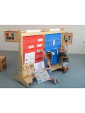 MASTERKIDZ Materiałowy Arkusz Do Wieszania Z Kieszonkami Na Książki i Obrazki Niebieski | Pan Piksel