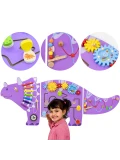 VIGA Drewniana Tablica Sensoryczna-Manipulacyjna EDU Triceratops | Pan Piksel