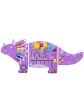 VIGA Drewniana Tablica Sensoryczna-Manipulacyjna EDU Triceratops | Pan Piksel