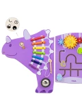 VIGA Drewniana Tablica Sensoryczna-Manipulacyjna EDU Triceratops | Pan Piksel
