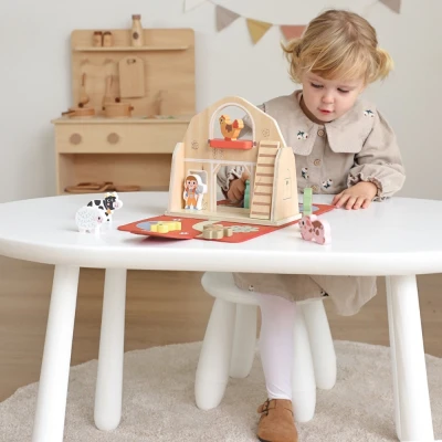 Drewniana składana farma Tooky Toy | Pan Piksel