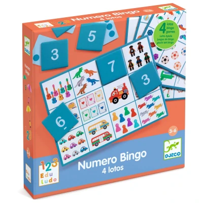 DJECO Gra edukacyjna BINGO 4 w 1 | Pan Piksel
