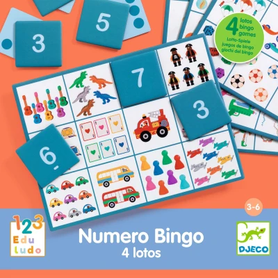 DJECO Gra edukacyjna BINGO 4 w 1 | Pan Piksel