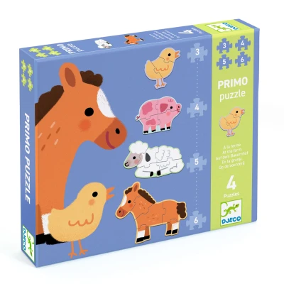 DJECO Puzzle progresywne FARMA 3/4/5/6 elem. | Pan Piksel