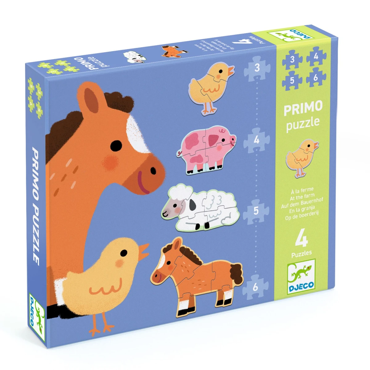 DJECO Puzzle progresywne FARMA 3/4/5/6 elem. | Pan Piksel
