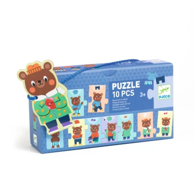 DJECO Puzzle 10 elem. UBIERANKI MISIA TEDDY'EGO | Pan Piksel