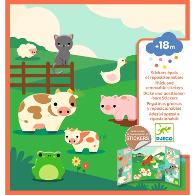 Naklejki wielokrotnego użytku Farma Djeco | Pan Piksel