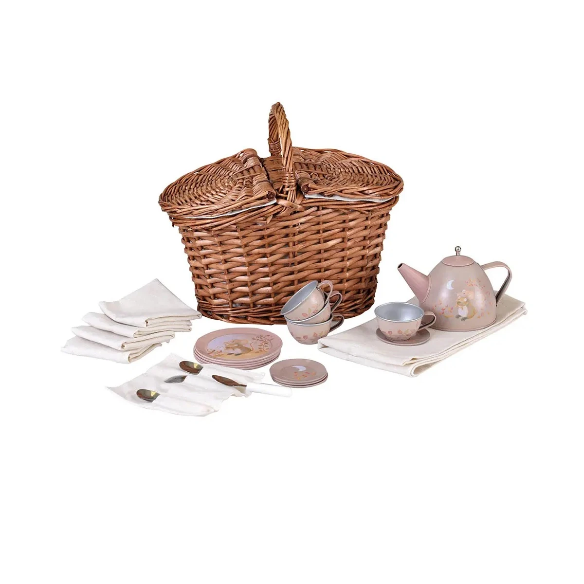 EGMONT TOYS Zestaw herbaciany w wiklinowym koszu Myszki | Pan Piksel