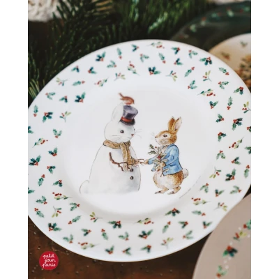 PETIT JOUR PARIS Talerz fi 20 cm Peter Rabbit Christmas Snow | Pan Piksel