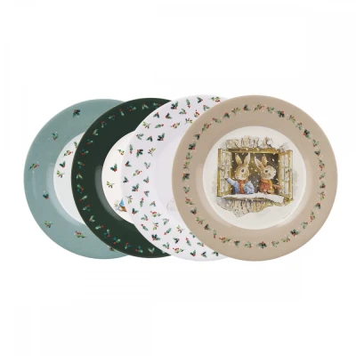 PETIT JOUR PARIS Talerz fi 20 cm 4 szt/SET Peter Rabbit Christmas | Pan Piksel