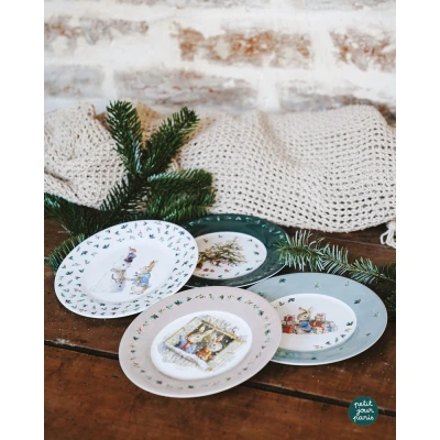 PETIT JOUR PARIS Talerz fi 20 cm 4 szt/SET Peter Rabbit Christmas | Pan Piksel