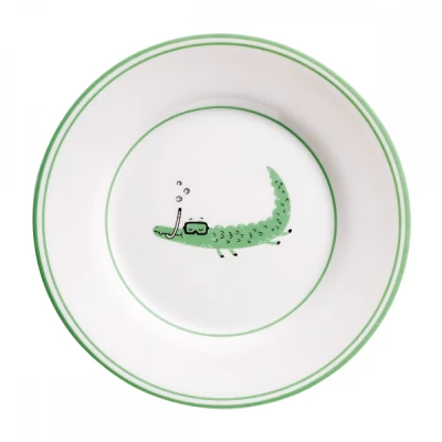 MAISON PETIT JOUR Talerz deserowy fi 20 cm Małe Rzeczy Aligator | Pan Piksel
