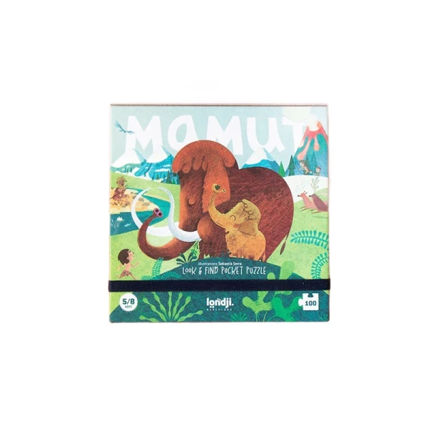 LONDJI Puzzle kieszonkowe z grą obserwacyjną Mamut | Pan Piksel