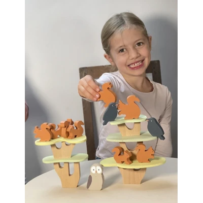 EGMONT TOYS Drewniana gra zręcznościowa balansujące wiewiórki | Pan Piksel
