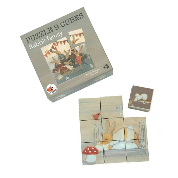 EGMONT TOYS Puzzle układanka sześciany Rodzina Króliczków | Pan Piksel