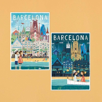 LONDJI Puzzle Gaudi Skyline dwustronne 100 el. | Pan Piksel