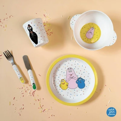 PETIT JOUR PARIS Miseczka dla dzieci z uchwytami Barbapapa | Pan Piksel
