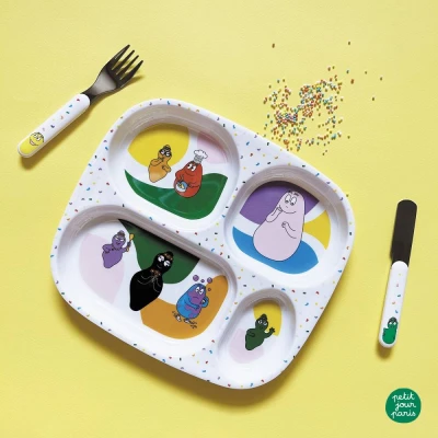 PETIT JOUR PARIS Talerz z przegródkami dla dzieci Barbapapa | Pan Piksel