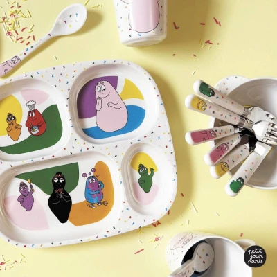 PETIT JOUR PARIS Talerz z przegródkami dla dzieci Barbapapa | Pan Piksel