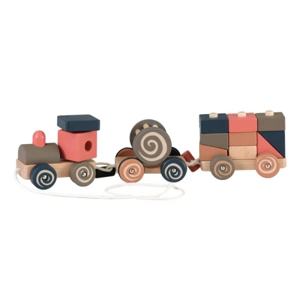 EGMONT TOYS Kolorowy drewniany pociąg układanka | Pan Piksel