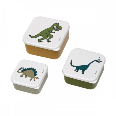 MAISON PETIT JOUR Lunch Box 3 szt/kpl Dinozaury | Pan Piksel