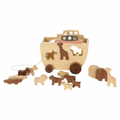 EGMONT TOYS Drewniany sorter Arka Noego do ciągnięcia | Pan Piksel