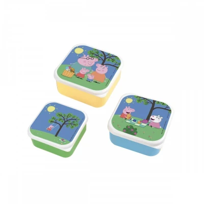 PETIT JOUR PARIS Lunch Box 3 szt/kpl Świnka Peppa | Pan Piksel