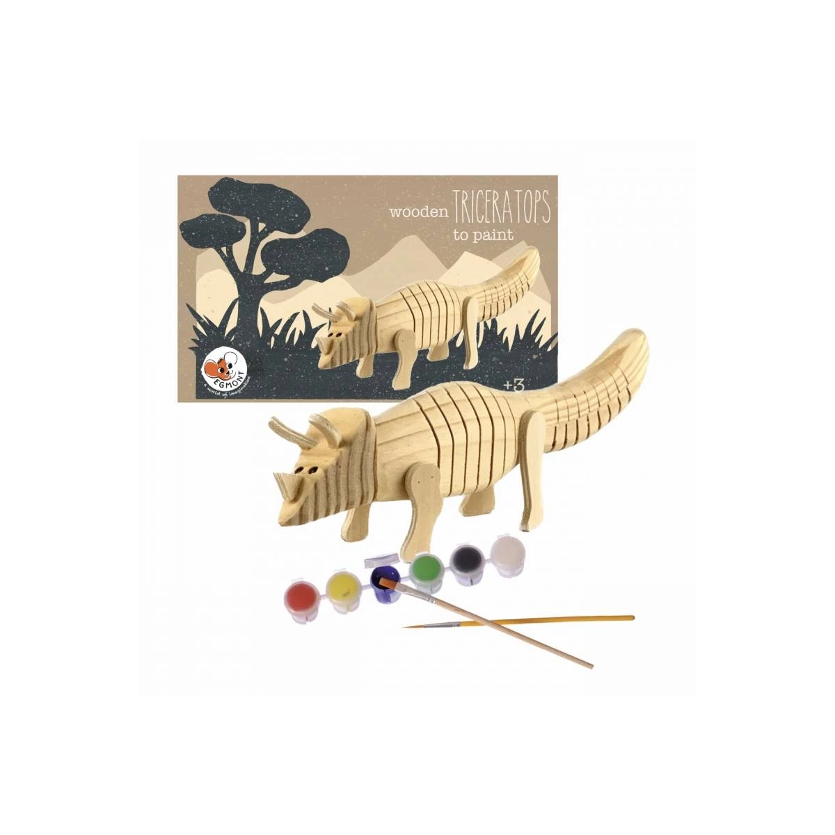 EGMONT TOYS Drewniany Triceratops do pomalowania | Pan Piksel